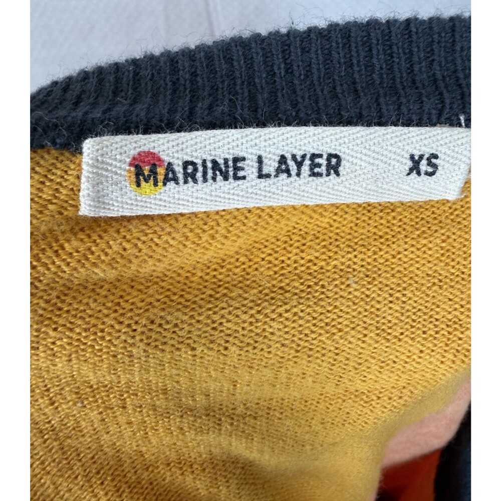 Marine Layer XS Sunset Icon Long Sleeve Crew Neck Sweater - Picture 9 of 9